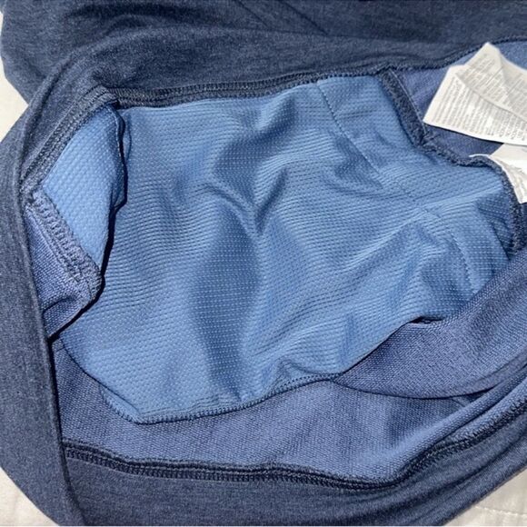 UA S Blue Light Blue Mesh Details Funnel Neck Pullover Sweatshirt Thumb Holes - Picture 14 of 15